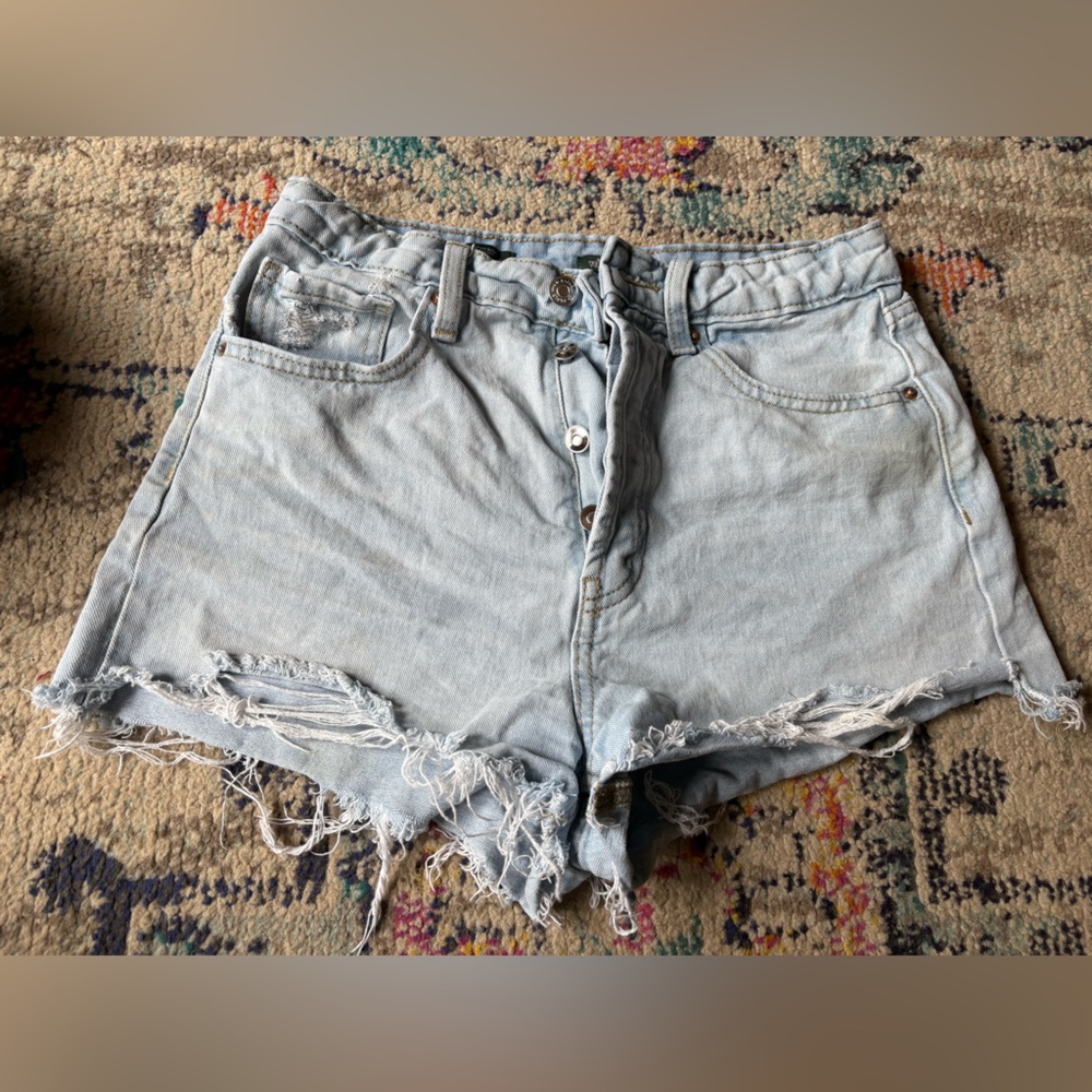 Wild Fable Distressed Light Blue Denim Shorts